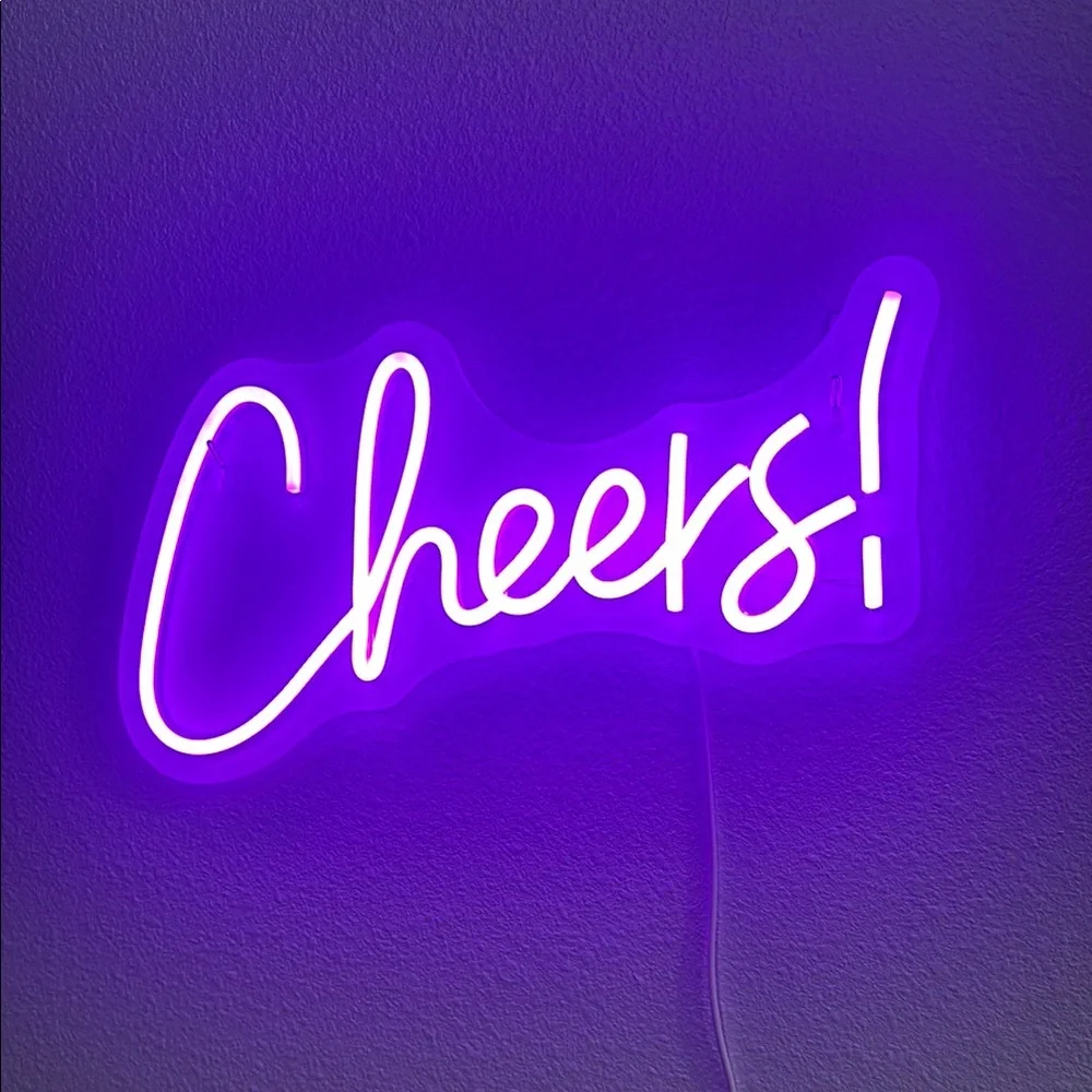 Pink Neon 'Cheers!' Sign